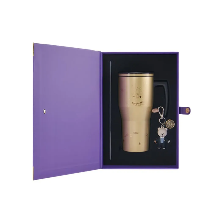 Starbucks x Harry Potter Golden Hogwarts Castle Edition 30oz thermal mug with metallic gold finish and black handle