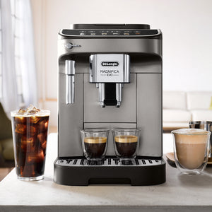 Delonghi Magnifica S fully automatic Italian coffee machine with built-in grinder and sleek design