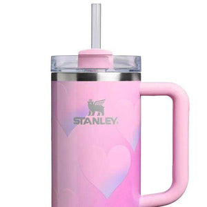 Stanley Quencher H2 0 Lavender Sweetheart edition bottle with lavender gradient and heart motifs