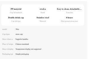 Owala FreeSip Sway Golf Edition water bottle specification table