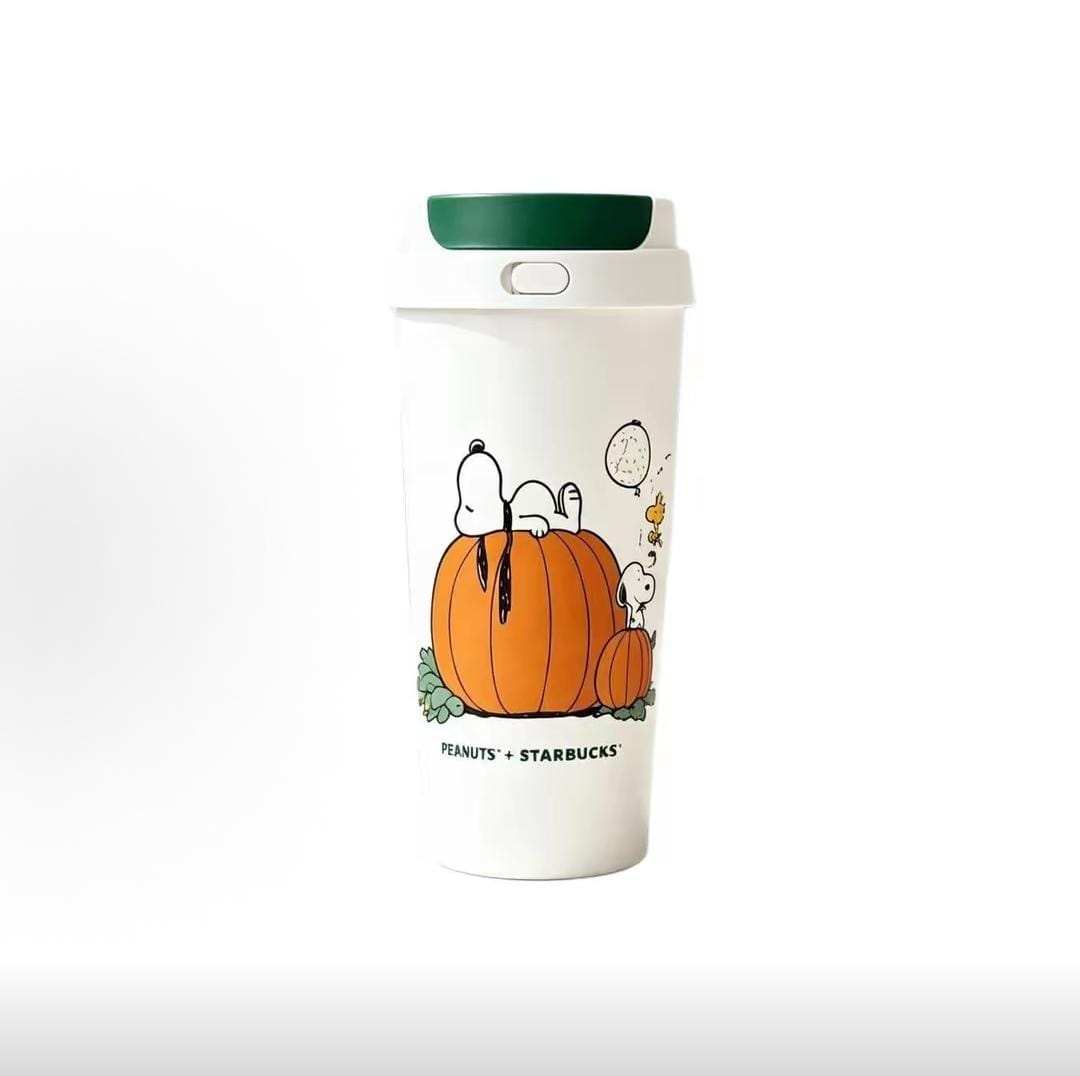 Starbucks x Snoopy Pumpkin Tumbler, 473 ml Insulated Stainless Steel