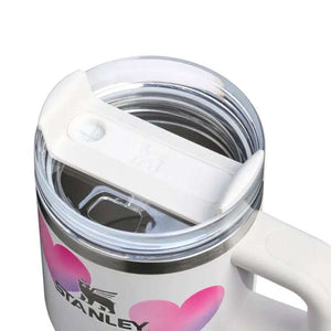 Limited edition Stanley Quencher H2 0 water bottle with heart pattern and ergonomic grip