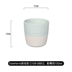 Modern ceramic handleless espresso cup tumbler with dual-texture finish loveramics