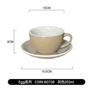 Loveramics Etoile Edition egg-shaped ceramic coffee cup with floral design and matching saucer