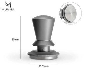 تامبر MUVNA Espresso أفقي بتصميم أسود مطفي وقاعدة ستانلس ستيل قابلة للتعديل للضغط المثالي على قهوة الإسبريسو