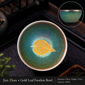 Gold leaf Jianzhan cup, one option from the handmade tea cup range