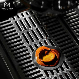 ورقة فلتر MUVNA من الفولاذ المقاوم للصدأ مع حامل تخزين خشبي أنيق لتحضير الإسبريسو بدقة عالية