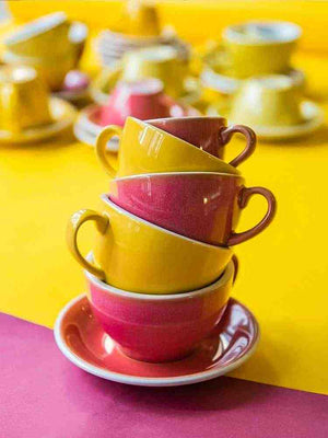 Loveramics Professional Soul Collection vibrant ceramic coffee mugs with saucers for baristas