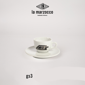 La Marzocco Heritage ceramic coffee cup and saucer set showcasing elegant Italian design and high-quality craftsmanship