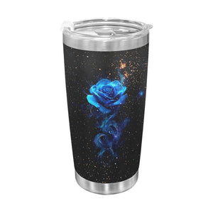 Vintage floral stainless steel tumbler cup with 20oz capacity and spill-resistant lid, Amazon hot sale