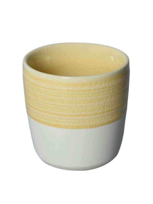 Handleless modern ceramic espresso cup with dual-texture finish by Loveramics