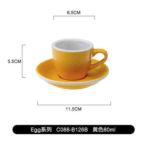 Loveramics Egg Espresso Cup and Saucer set made of high-fired porcelain with smooth glazed finish and 80ml capacity