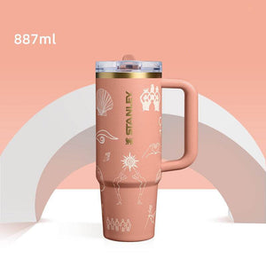 Stanley x NEST limited edition insulated travel bottles with artistic cultural designs and dual-wall vacuum insulation