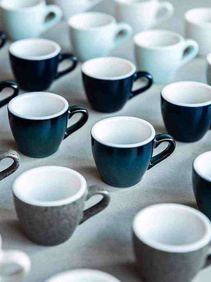 Loveramics Egg Espresso Cup and Saucer set made of durable high-fired porcelain enhancing crema and aroma with 80ml capacity