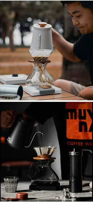 MUVNA Plan-A 13-piece professional pour-over coffee set in a durable flight case with electric kettle and accessories