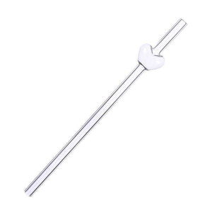 heart shaped glass straw for coffee mugs and tumblers