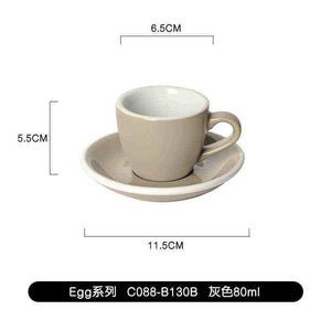 Loveramics Egg Espresso Cup and Saucer 80ml high-fired porcelain with rounded shape enhancing crema and aroma