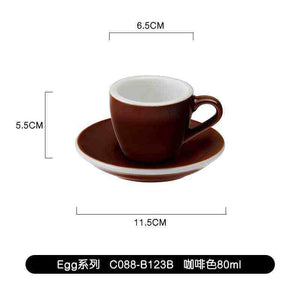 Loveramics Egg Espresso Cup and Saucer set in white high-fired porcelain with smooth glazed finish for enhanced crema and aroma, 80ml capacity