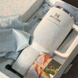 Stanley x Winnie the Pooh Hundred Acre Wood Edition tumbler with vintage Pooh illustrations and gold accents