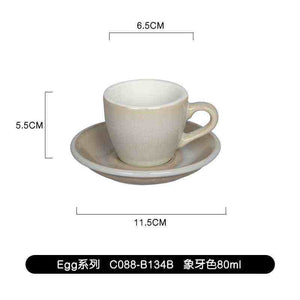 Loveramics Egg 80ml espresso cup and saucer made of high-fired porcelain enhancing crema and aroma