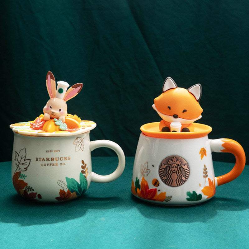 Starbucks Cute Ceramic Coffee Mug with Lid