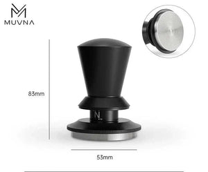 تامبر MUVNA Espresso أفقي أسود مطفي قابل للضبط بدقة لضغط إسبرسو مثالي