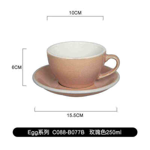 Loveramics Etoile Edition egg-shaped ceramic coffee cup with floral design and matching saucer