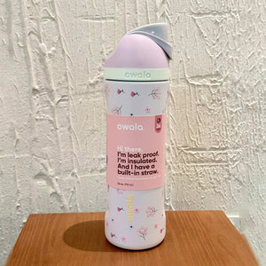 Owala floral water bottle in pink, product photo