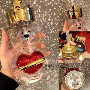 Starbucks Bearista Royal Heart Edition bottle with gold crown lid and ruby heart design