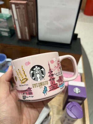 Starbucks Korea Been There Series souvenir mugs and tumblers featuring iconic Korean landmarks
