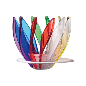 HARIO Water Lily V60 coffee dripper with petal design and smoky transparent finish on black base