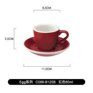 Loveramics Egg espresso cup and saucer set made of high-fired porcelain with ergonomic design and smooth glaze
