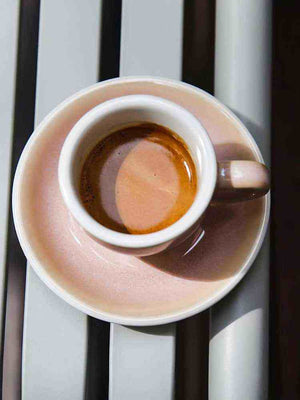 Loveramics Egg 80ml espresso cup and saucer set in high-fired porcelain with smooth glazed finish