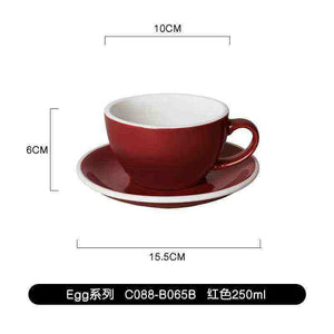 Loveramics Etoile Edition egg-shaped ceramic coffee set with floral design and matching saucer