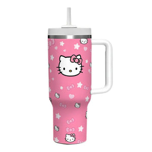 Hello Kitty insulated stainless steel tumbler with ergonomic handle for hot and cold drinks Amazon cross-border