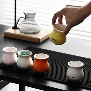 MUVNA Professional Coffee Tasting Cup with asymmetrical rim and tulip-shaped ceramic design for enhanced coffee flavor and aroma