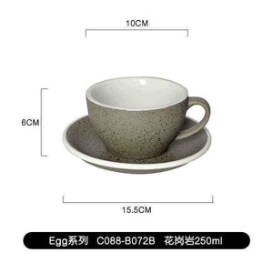 Loveramics Etoile Edition egg-shaped ceramic coffee set with floral latte cup and matching saucer