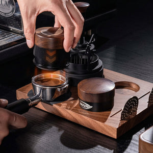 IKAPE tamper and leveler, two-piece espresso prep set