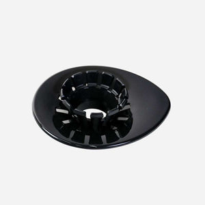 HARIO Water Lily V60 coffee dripper with petal-inspired design in smoky transparent finish on black base