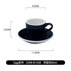Loveramics Egg 80ml espresso cup and saucer set made of durable high-fired porcelain with ergonomic design and high heat retention