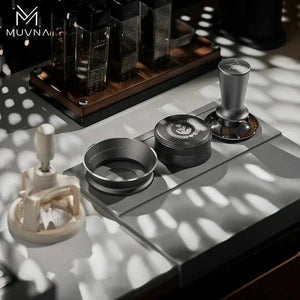 MUVNA espresso set, gravity cloth, powderer, powder ring, cloth needle press, mat