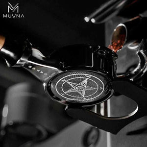 MUVNA Precision Puck Screen with magnetic wall dock for espresso extraction and group head protection