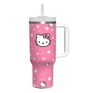 Hello Kitty insulated stainless steel tumbler with double-wall vacuum insulation and ergonomic handle for hot and cold drinks Amazon cross-border