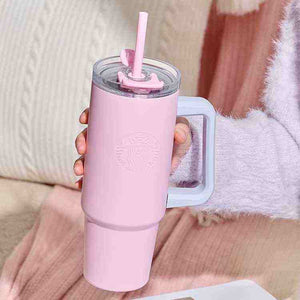 Starbucks Pink Summer Collection stylish eco-friendly tumblers with handles and straps