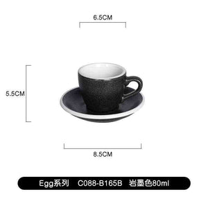Loveramics Egg 80ml espresso cup and saucer made of high-fired porcelain with smooth glazed finish and ergonomic design