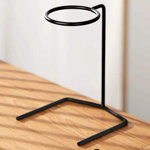 Choxila Metal Stand Set with matte black metal frame and clear glass for V60 pour-over coffee brewing