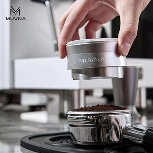 MUVNA Precision 58mm portafilter with natural wood and artisan resin handle for espresso machines