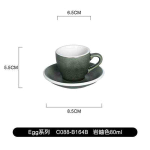 Loveramics Egg Espresso Cup and Saucer set in white high-fired porcelain for enhanced crema and aroma, 80ml capacity