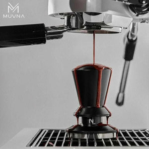 MUVNA Magnetic Dosing Funnel on 58mm portafilter with magnetic wall mount for spill-free espresso dosing