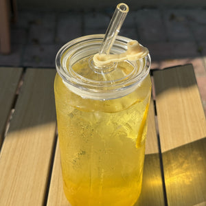 Cup To Machine Iced Coffee Can Glass with spill-proof lid and glass straw made from high boron material